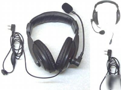 Over head-dual speaker ptt headset (2 pin) for kenwood