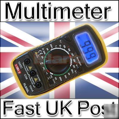 Electrical digital lcd multimeter voltmeter + leads uk