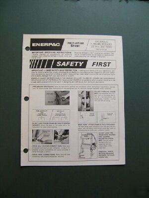 Enerpac industrial hydraulic h-frame press instructions