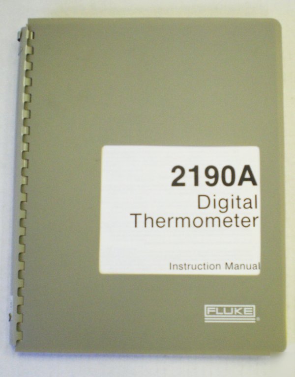 Fluke 2190A digital thermometer instruction manual 1980