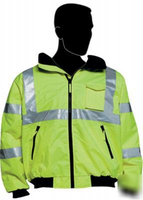 Ansi osha class iii 3 ii 2 bomber safety jacket lime 2X