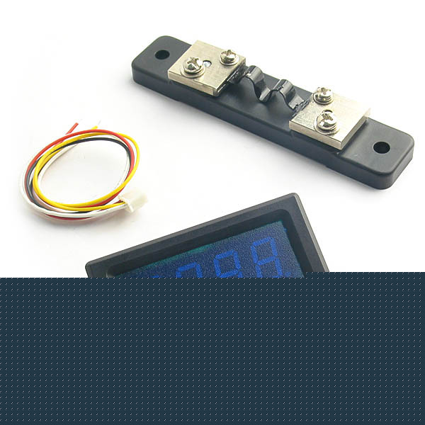 Dc 0-20A 3Â½ blue led digital panel amp current meter