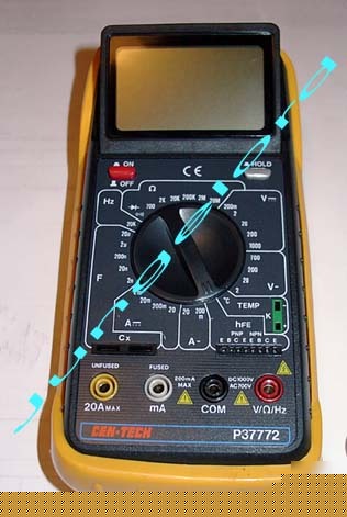 Digital multimeter centech ac/dc temp probe 