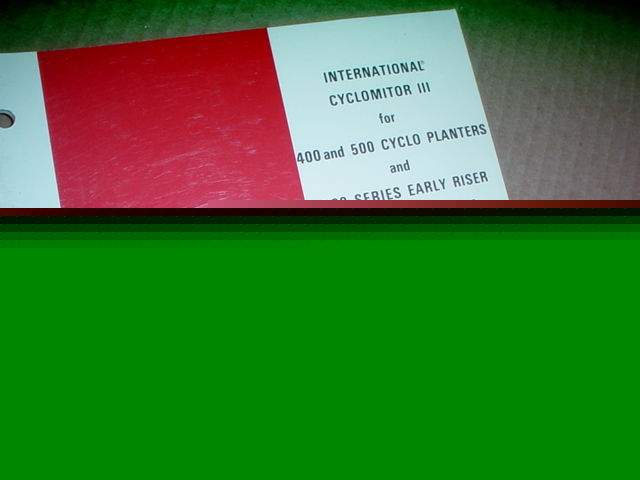 Ih 400 500 800 cyclo planter unit operator manual