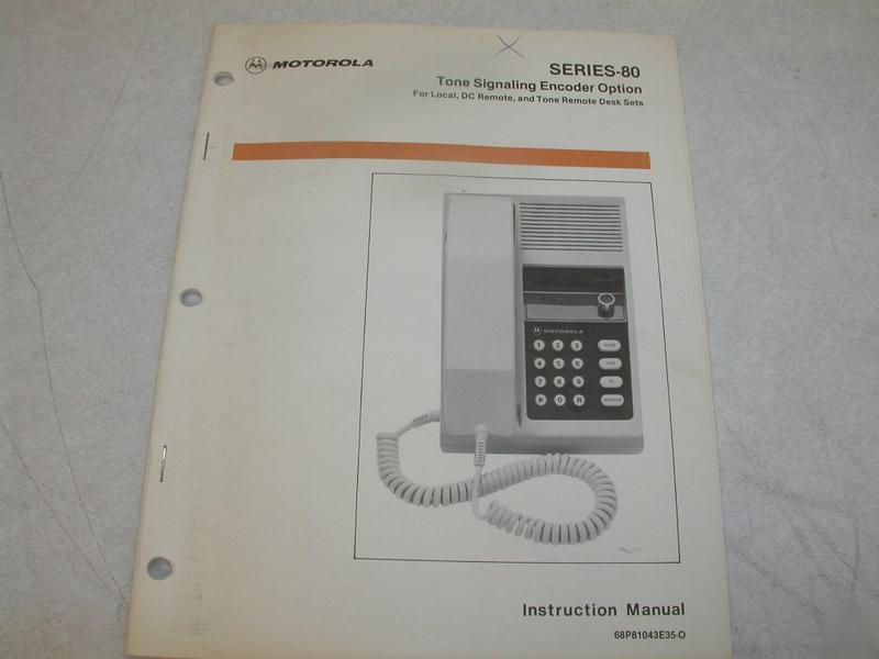 Motorola tone signaling encoding opt series-80 inst man