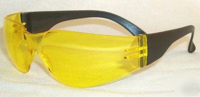12 prs premium amber wrap-around safety glasses S2813