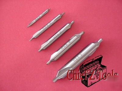 5PC metal lathe mill center drill countersink bit tools