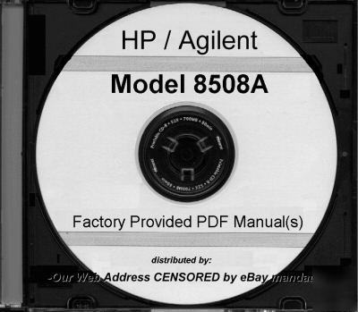 Agilent hp 8508A operation and service manual