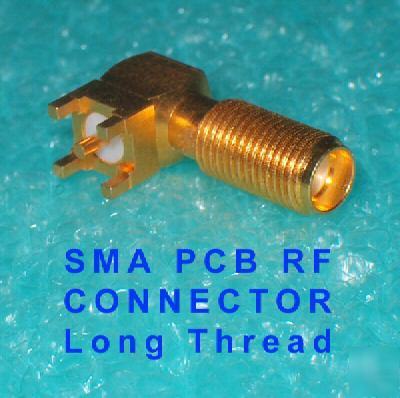 Gold rf sma right angle pcb connector female long