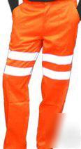Hi vis waterproof ppe trousers railtrack orange safety