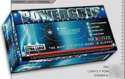 Micro-flex power grip latex gloves (m)