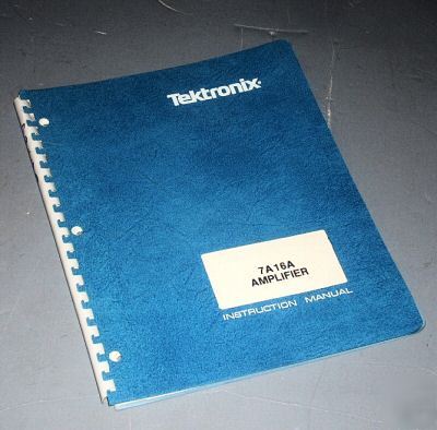 Tektronix 7A16A operation & service manual 070-1378-01