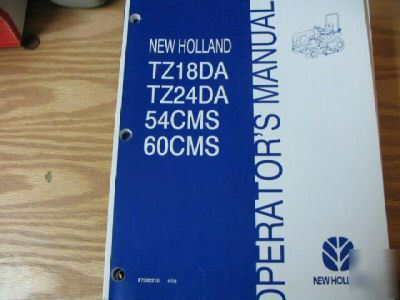 New holland TZ18DA TZ22DA TZ25DA 54CMS operators manual