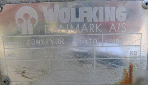 15â€ dia x 13â€™-6â€ long wolfking ss screw conveyor (4720