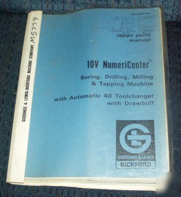 G&l giddings lewis 10V numericenter parts manual