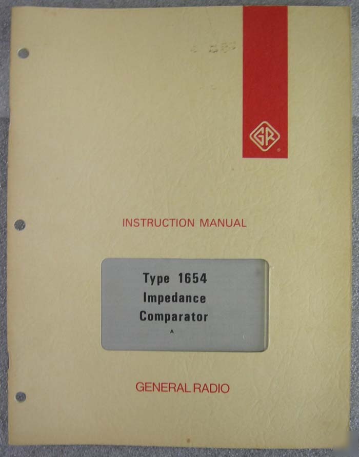 Gr 1654 impedance comparator instruction manual