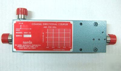 New narda coaxial directional coupler 3001-10 warranty