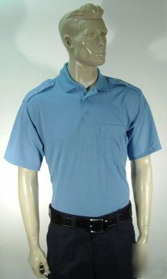 New public safety/security knit polo shirt (med. blue)