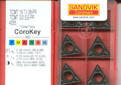 Sandvik turning inserts tcmt 16T308-pr 4225 . 1 pcs