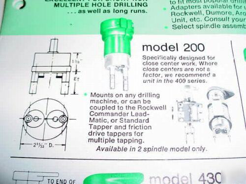 Commander adjustable 2 spindel,model 200 drill head