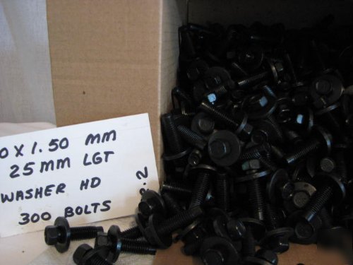 Grade 2 washer hd 300 bolts 10 x 1.50 mm 25 mm lgt lot