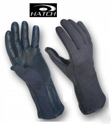 Hatch black flight police military nomex gloves lrg