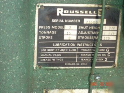 Punch press rousselle model 2 