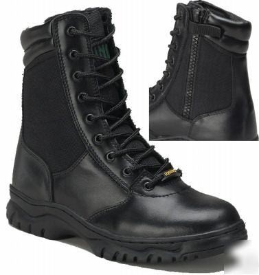 Rhino uniform genuine leather zippered boots 