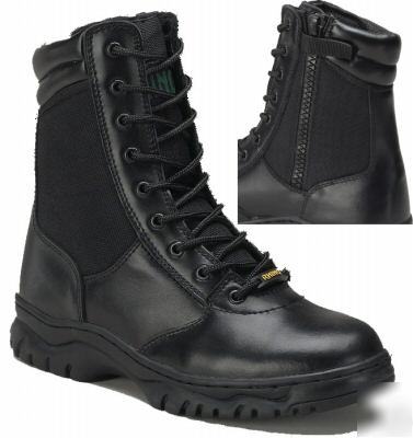 Rhino uniform genuine leather zippered boots 