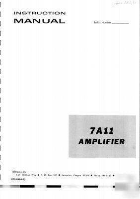 Tek tektronix 7A11 amplifier operation & service manual