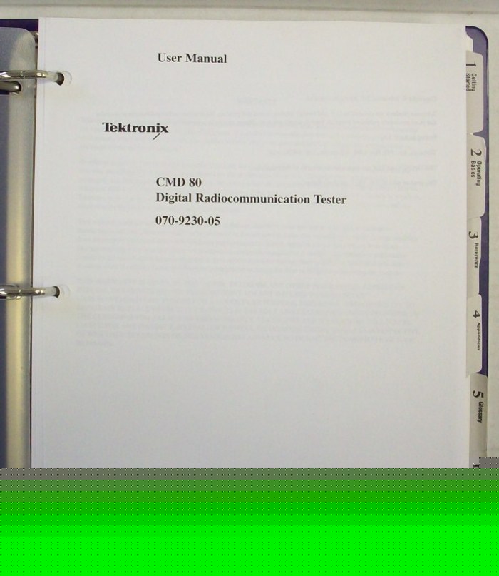 Tektronix CMD80 digital radiocomm. tester manual