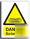 Barbed wire sign-adh.vinyl-200X250MM(wa-077-ae)
