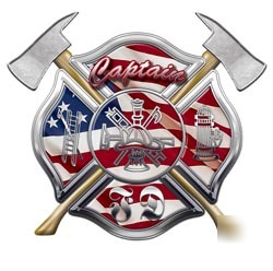 Firefighter captain decal reflective 6