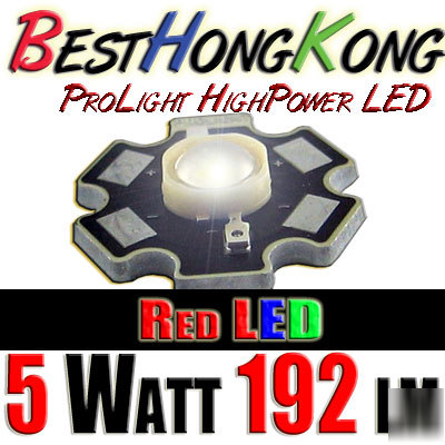 High power led set of 1000 prolight 5W red 192 lumen