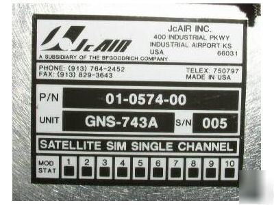 Jc air - gns 743A gps/glonass satellite simulator 