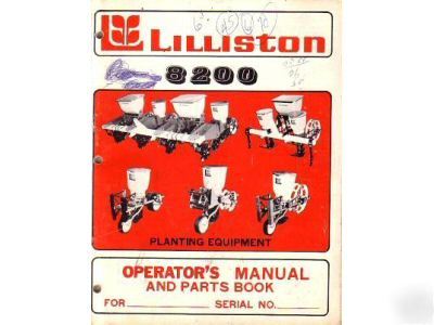 Lilliston 8200 planter parts operator's manual 1978