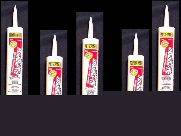 Lot of 5 polyseamseal all-purpose clear adhesive caulk