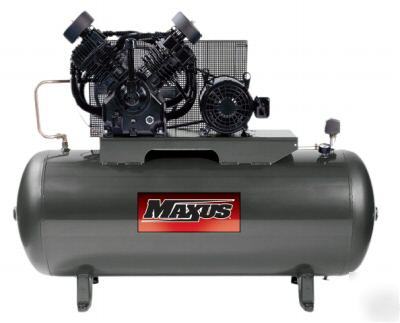 Maxus 10 hp, 120 gallon horiz. 2 stage air compressor