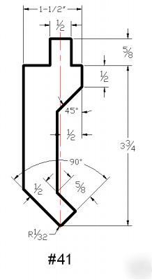 Press brake die tooling gooseneck punch #41 x 28