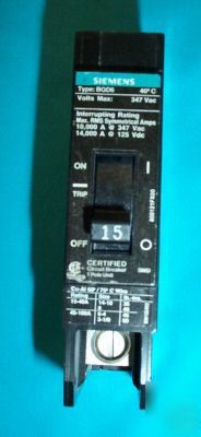 Siemens BQD6115 1 pole 15A 347VAC circuit breaker