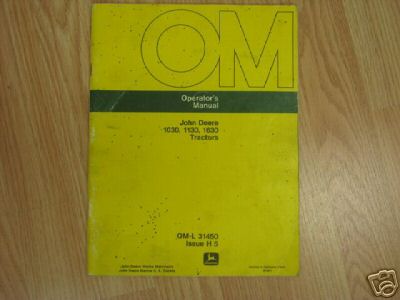 John deere 1030 1130 1630 tractor operators manual