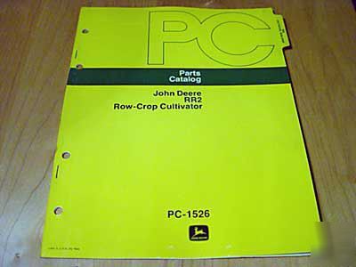 John deere RR2 cultivator parts manual catalog jd oem